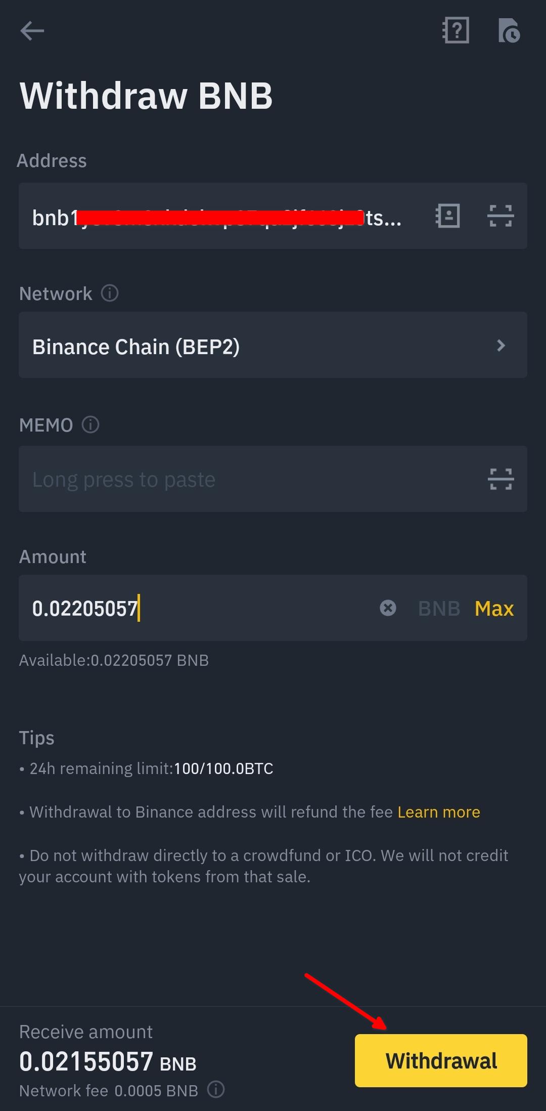 how do i transfer bnb from crypto.com to trust wallet