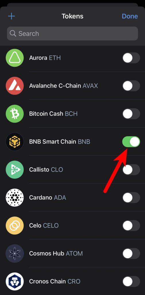 enable bnb smart chain trust app