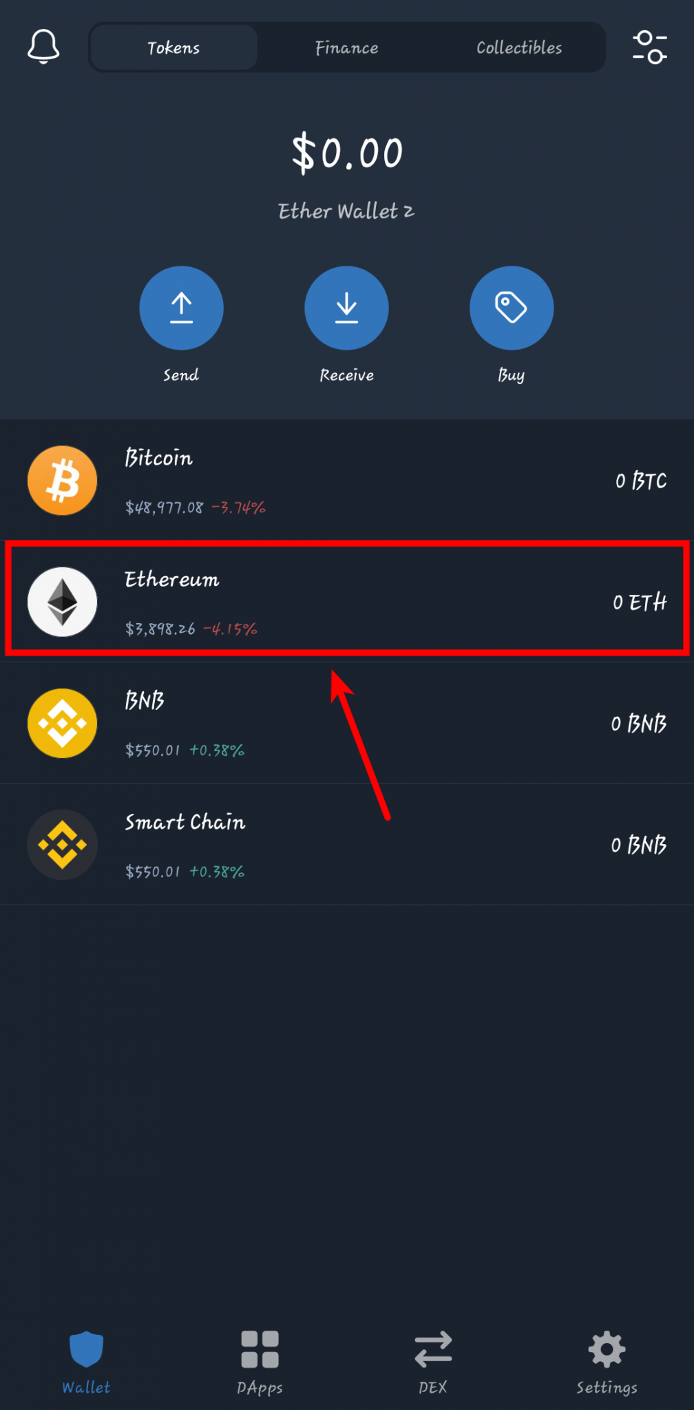 how to view airdrop coins in ether wallet