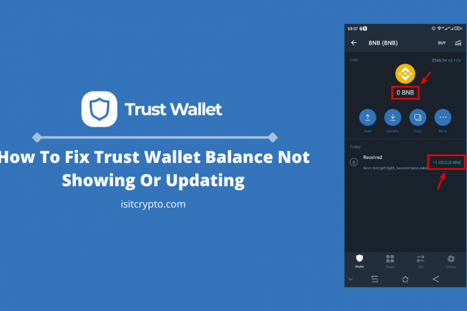 Trust Wallet Balance Not Showing Or Updating Image