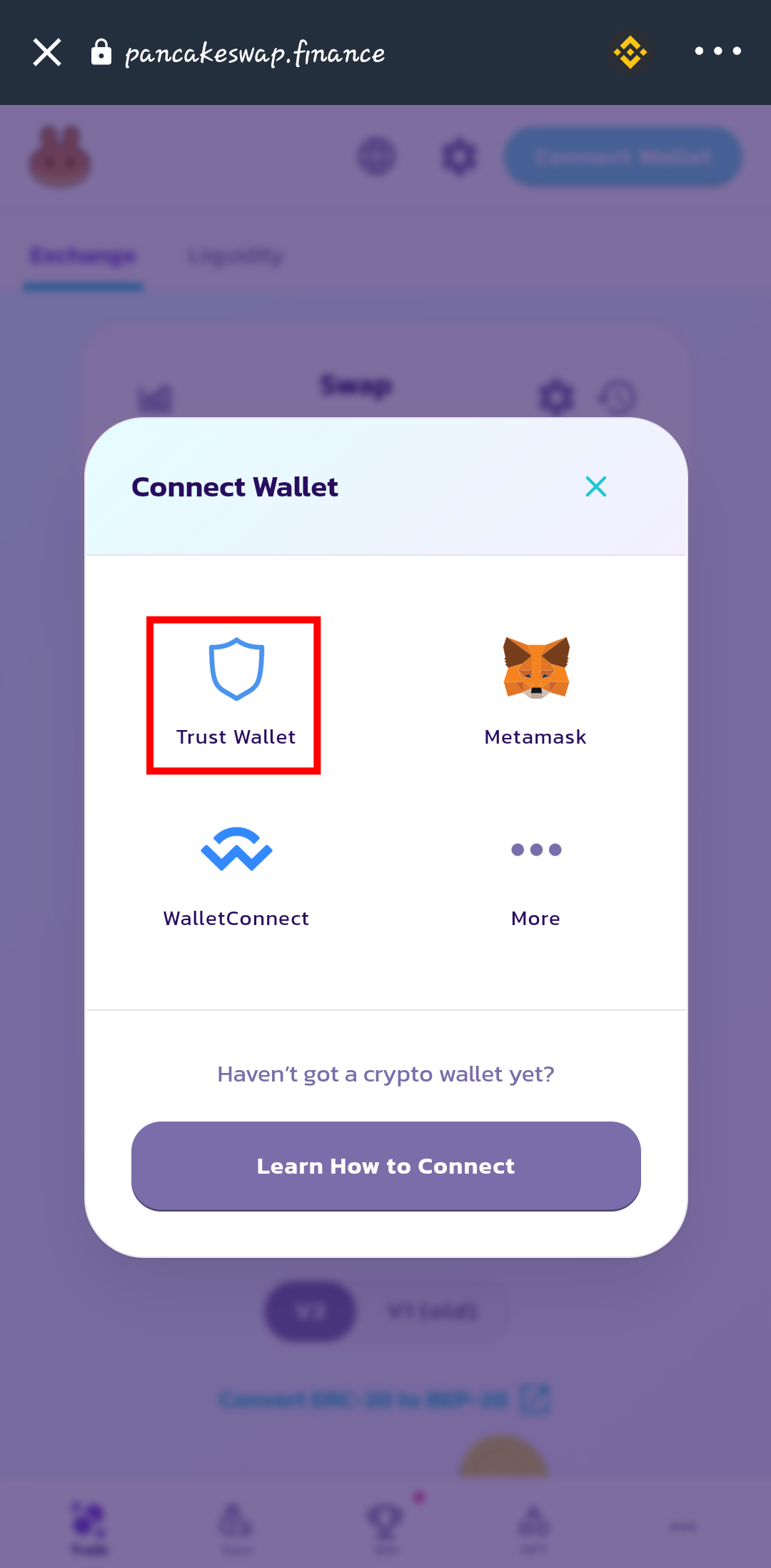 trust wallet unsupported chain id