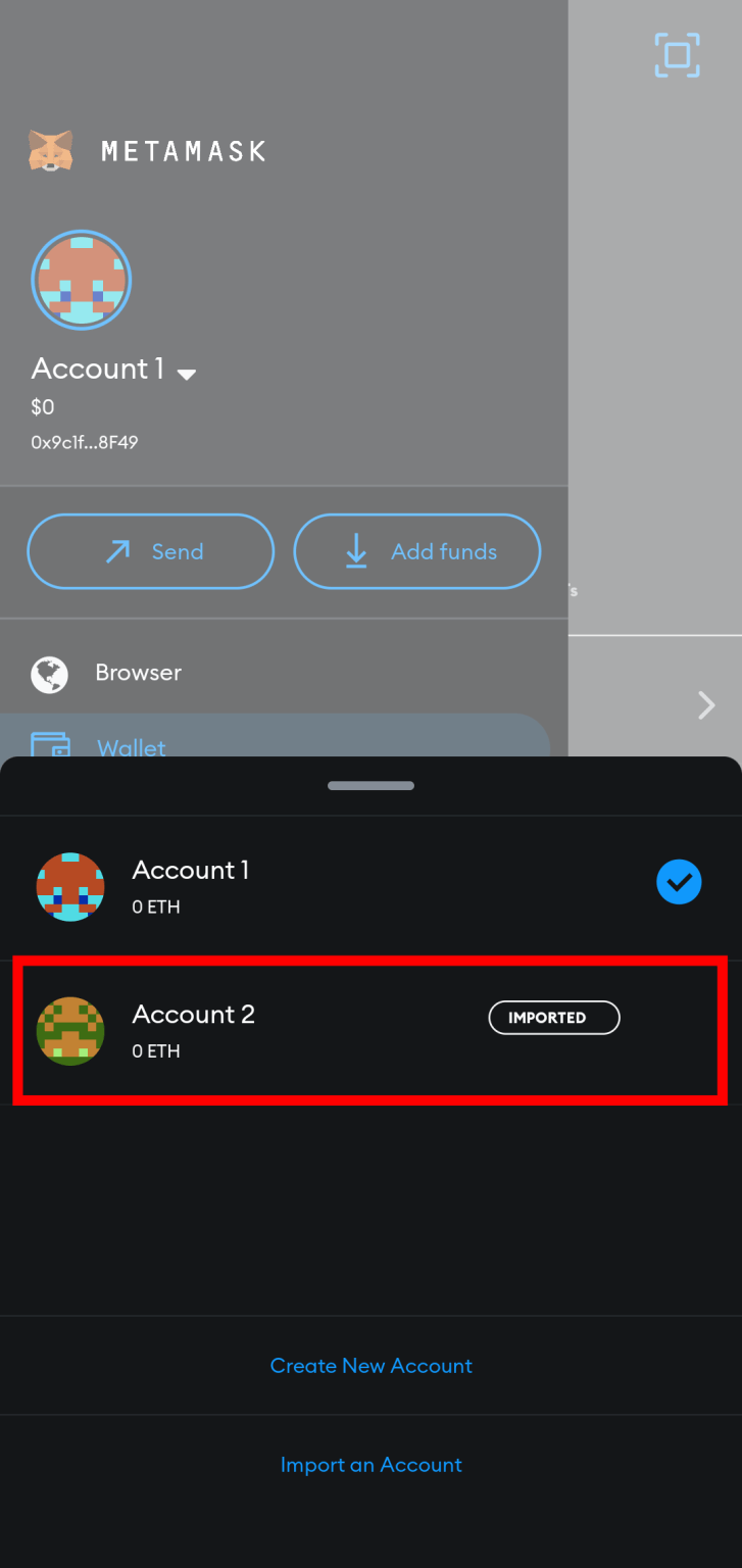 metamask remove account