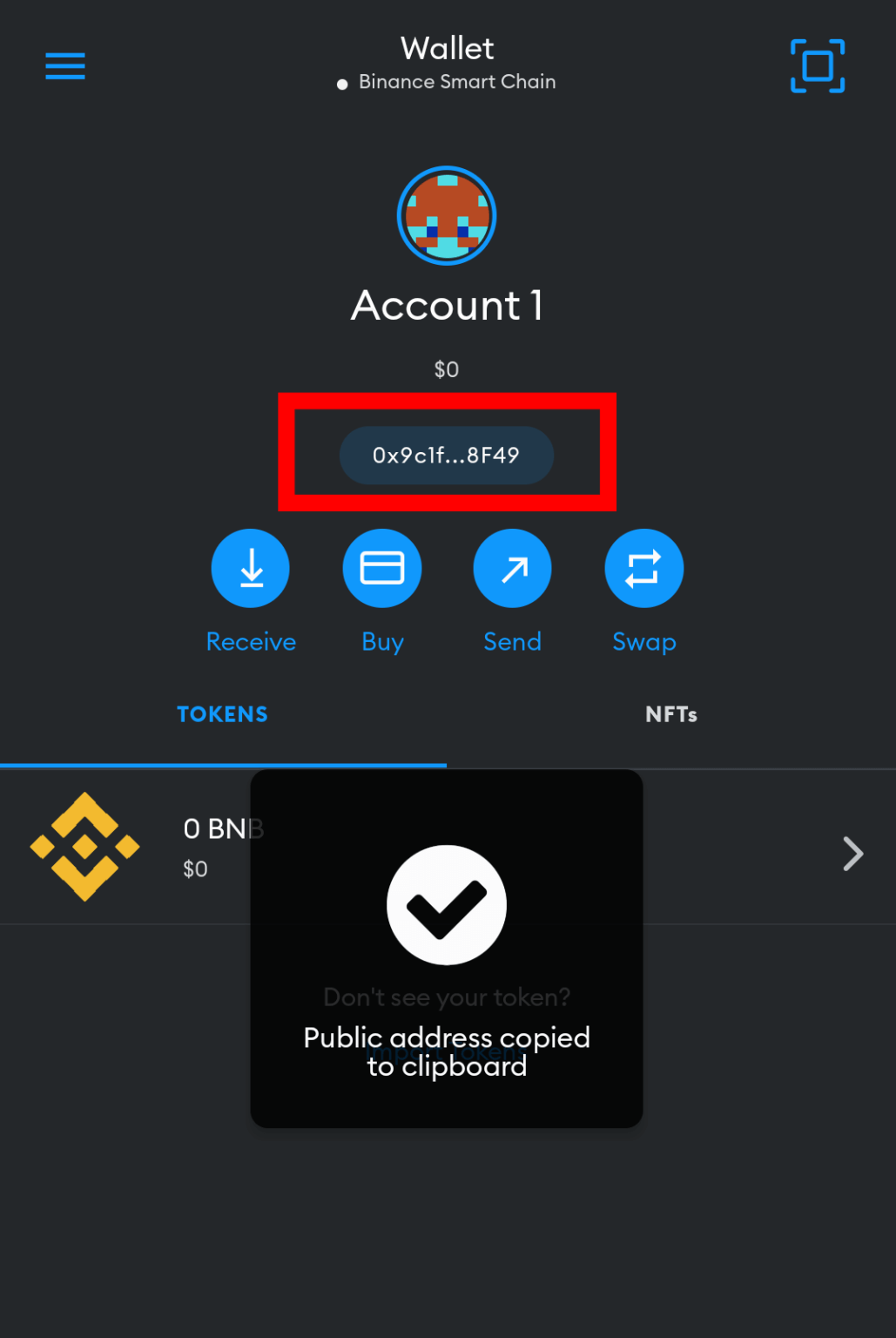 binance address metamask