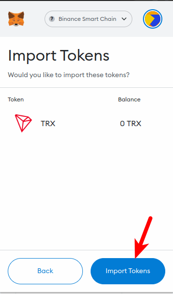 how to transport trx from metamask to binance