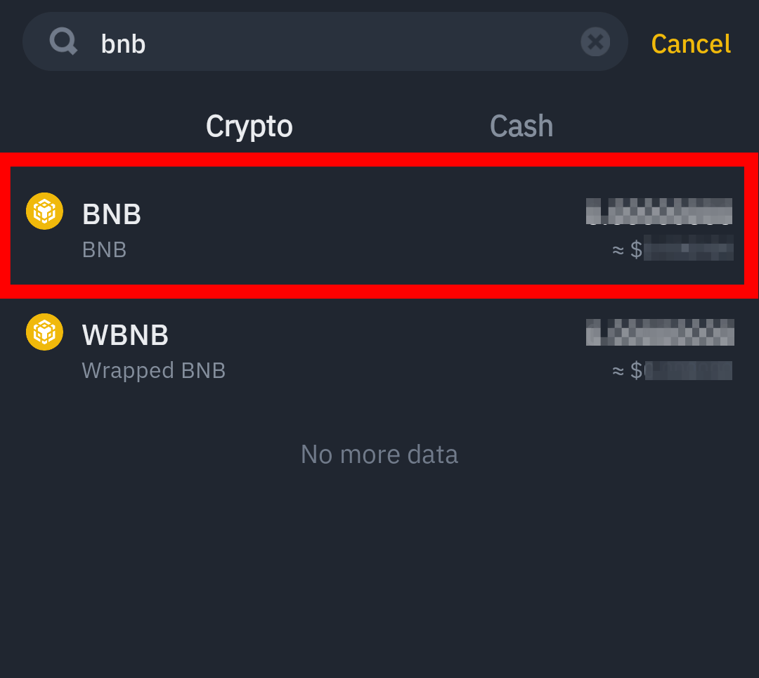 transfer bnb from crypto.com to metamask