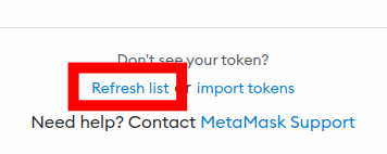 click refresh list metamask