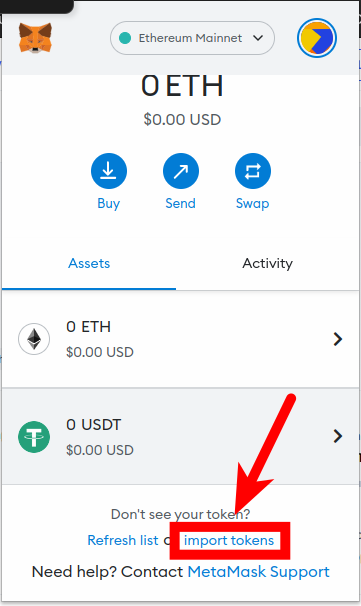 import etherdelta to metamask