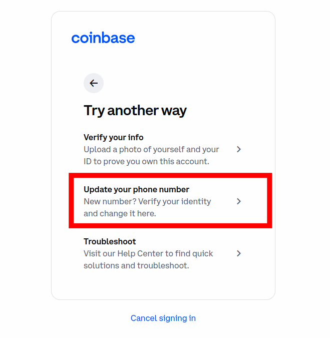 how to change coinbase phone number