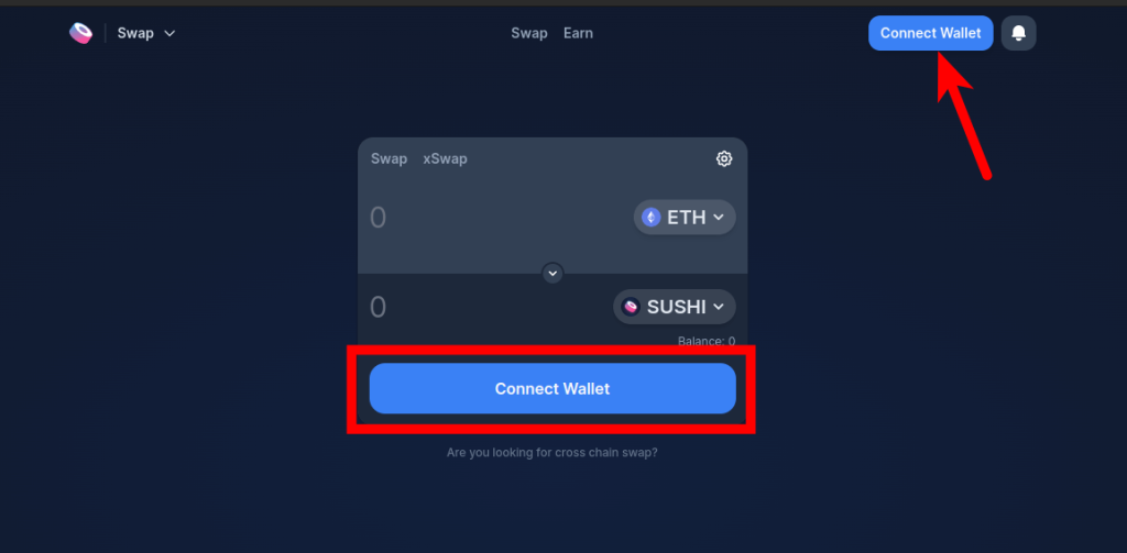 click connect wallet sushiswap mm ext