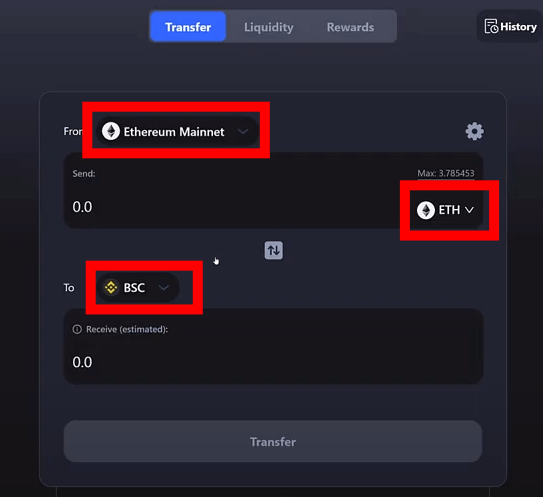 select eth and network celer bridge