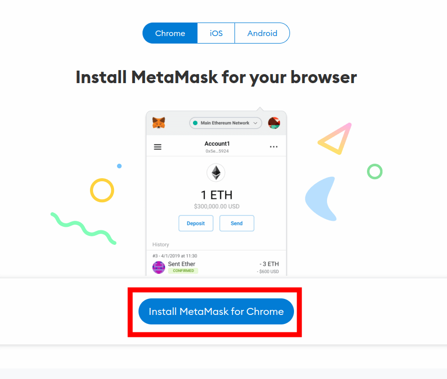 click add to chrome metamask