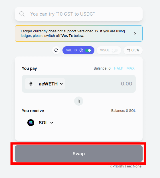 swap eth for sol jupiter