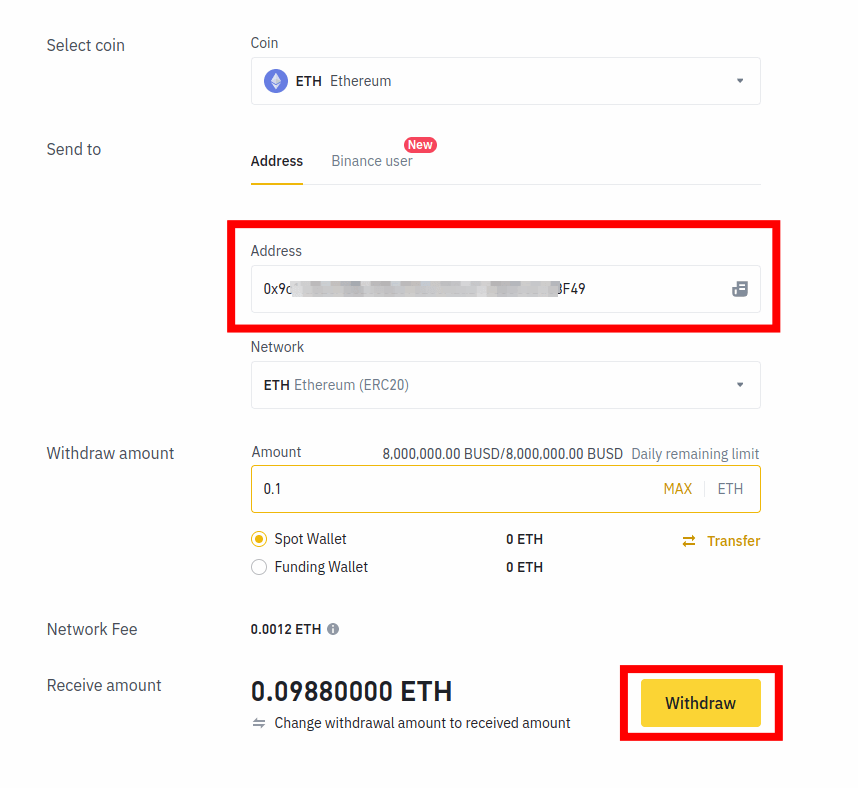 transfer eth to metamask from binance erc bridge